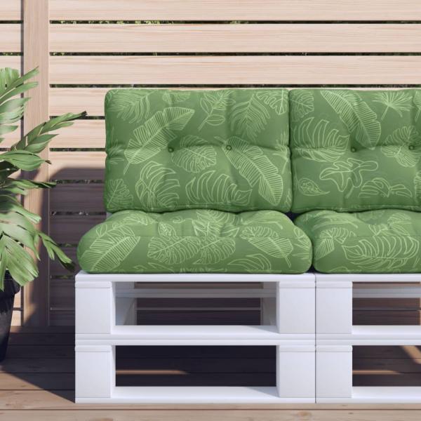 ARDEBO.de - Palettenkissen Blattmuster 60x40x12 cm Stoff