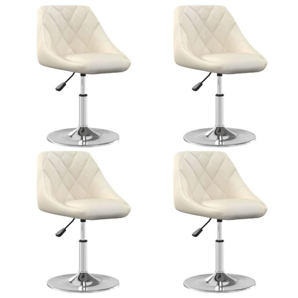 ARDEBO.de - Esszimmerstühle 4 Stk. Drehbar Creme Samt