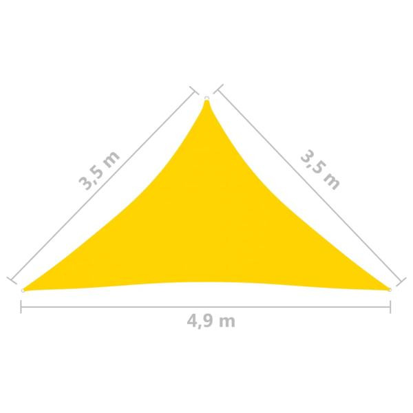 Sonnensegel Oxford-Gewebe Dreieckig 3,5x3,5x4,9 m Gelb