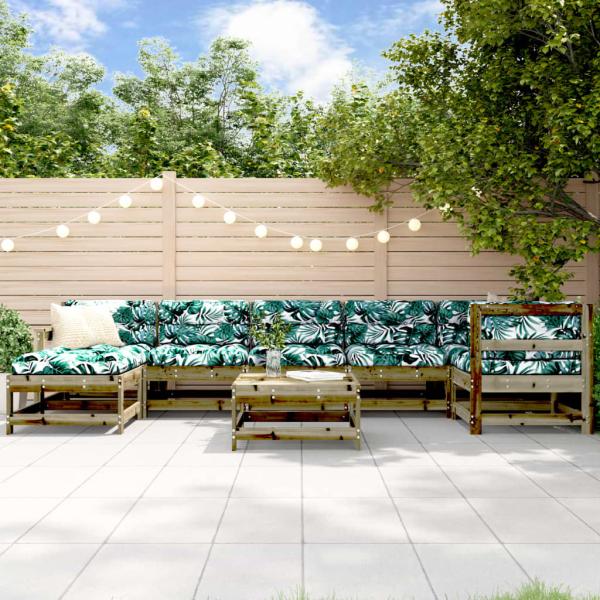 ARDEBO.de - 8-tlg. Garten-Lounge-Set mit Kissen Imprägniertes Kiefernholz