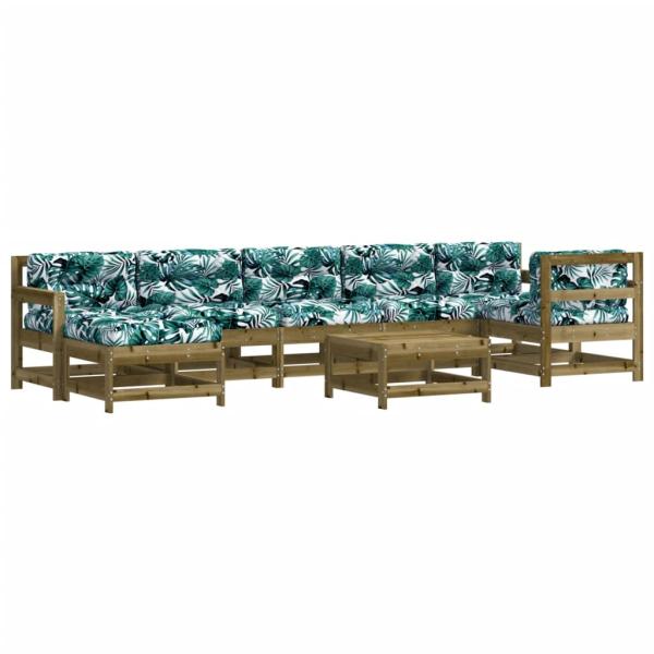 8-tlg. Garten-Lounge-Set mit Kissen Imprägniertes Kiefernholz