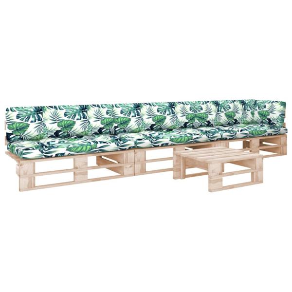 ARDEBO.de - 4-tlg. Paletten-Lounge-Set mit Kissen Imprägniertes Kiefernholz
