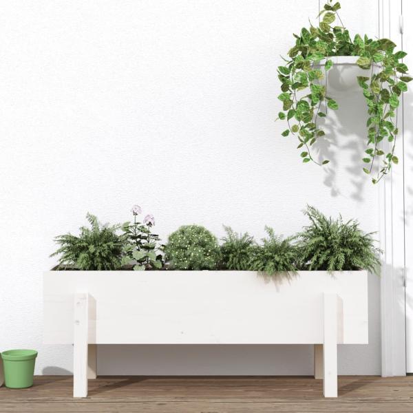 ARDEBO.de - Hochbeet Weiß 101x30x38 cm Massivholz Kiefer
