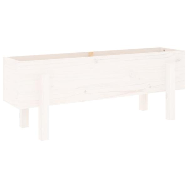 Hochbeet Weiß 101x30x38 cm Massivholz Kiefer