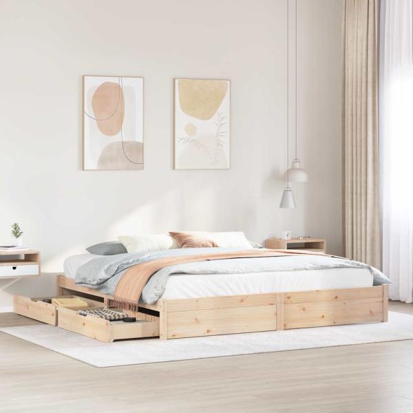 ARDEBO.de - Massivholzbett ohne Matratze 180x200 Kiefernholz