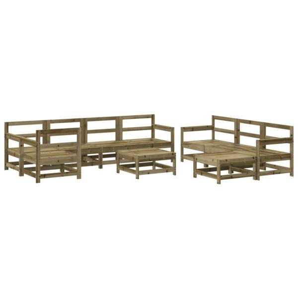 10-tlg. Garten-Lounge-Set mit Kissen Kiefernholz Imprägniert