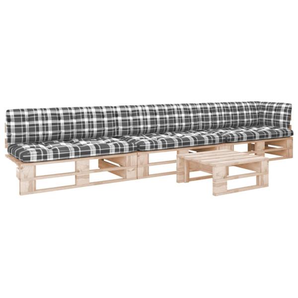 ARDEBO.de - 4-tlg. Paletten-Lounge-Set mit Kissen Imprägniertes Kiefernholz