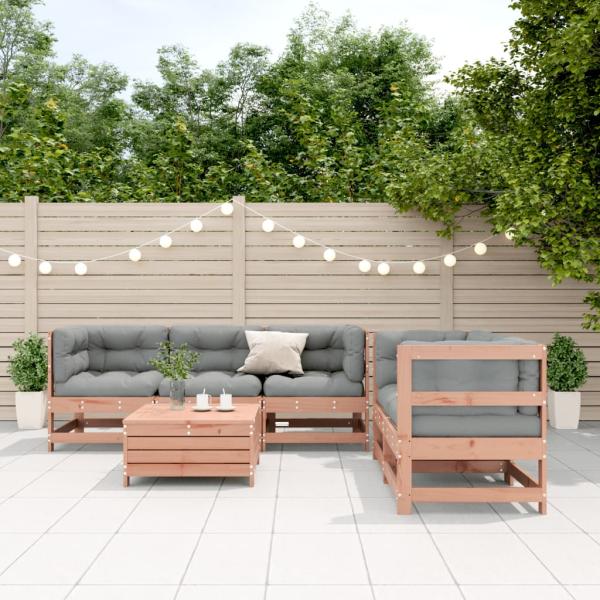 ARDEBO.de - 6-tlg. Garten-Lounge-Set mit Kissen Massivholz Douglasie