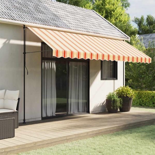 ARDEBO.de - Markisenvolant Gelb und Orange Gestreift 4,5 m