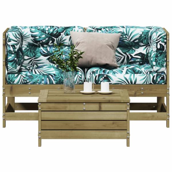 ARDEBO.de - 3-tlg. Garten-Lounge-Set mit Kissen Kiefernholz Imprägniert