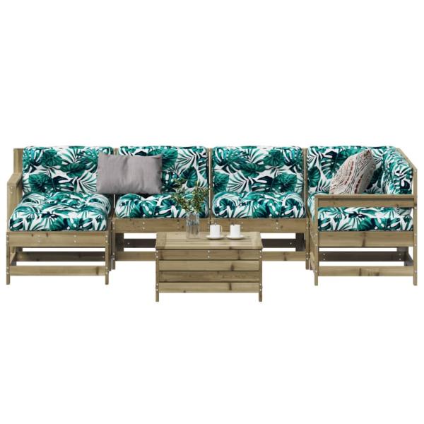 ARDEBO.de - 7-tlg. Garten-Lounge-Set mit Kissen Imprägniertes Kiefernholz