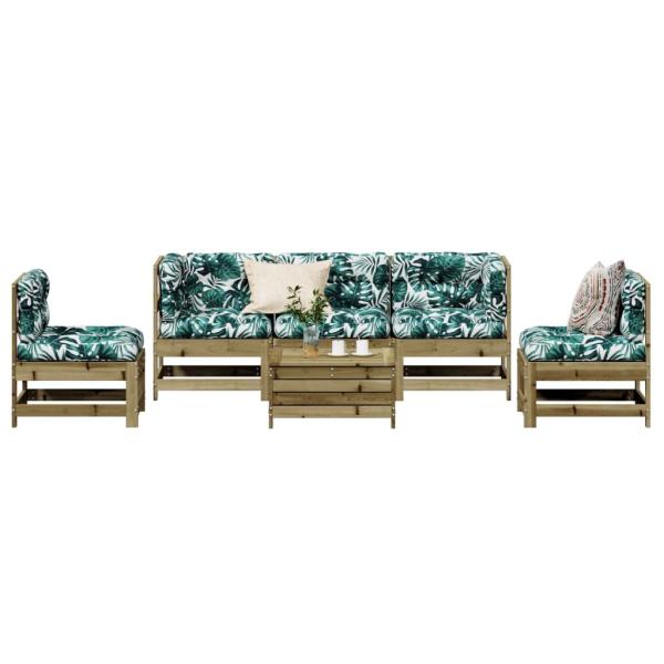 ARDEBO.de - 6-tlg. Garten-Lounge-Set mit Kissen Imprägniertes Kiefernholz