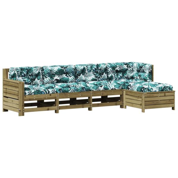 5-tlg. Garten-Lounge-Set mit Kissen Imprägniertes Kiefernholz