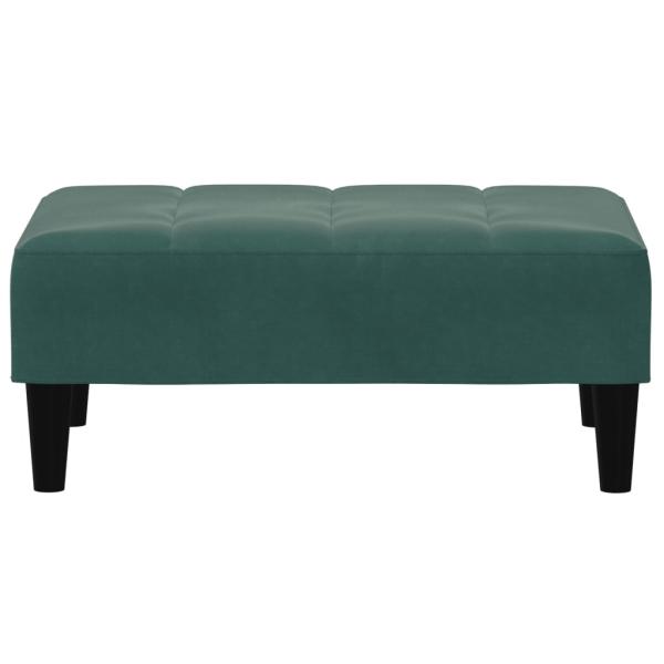 Schlafsofa 2-Sitzer mit Fußhocker Dunkelgrün Samt