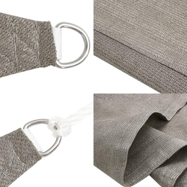 Sonnensegel 160 g/m² Dreieckig Hellgrau 2,5x2,5x3,5 m HDPE