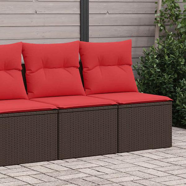 ARDEBO.de - 2-tlg. Garten-Sofagarnitur mit Kissen Braun Poly Rattan Akazie