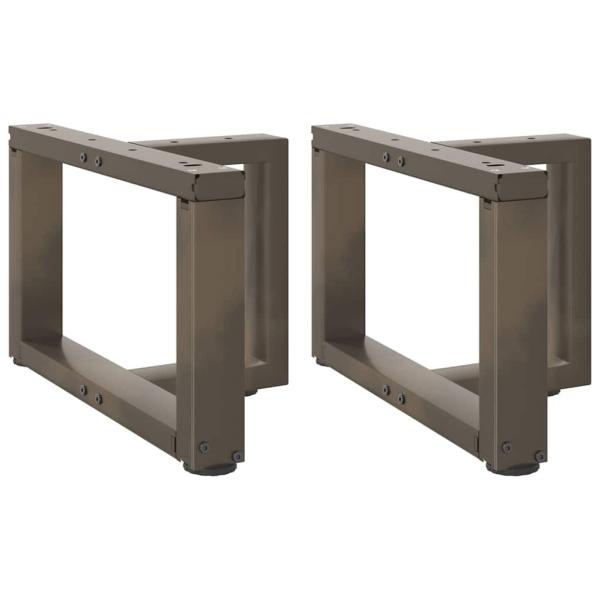 ARDEBO.de - Couchtischbeine T-Form 2 Stk. Naturstahl 40x25x(30-31) cm Stahl