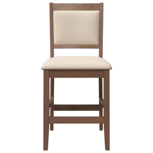 Barhocker mit Kissen 2 Stk. Braun Massivholz Gummibaum