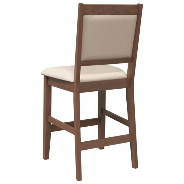 Barhocker mit Kissen 2 Stk. Braun Massivholz Gummibaum