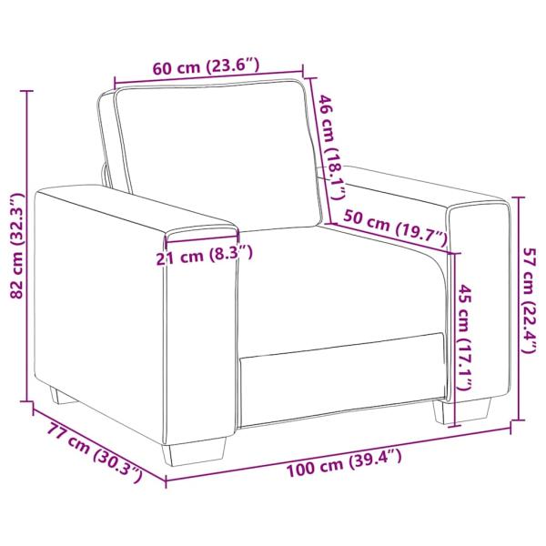 Sessel Braun 60 cm Stoff