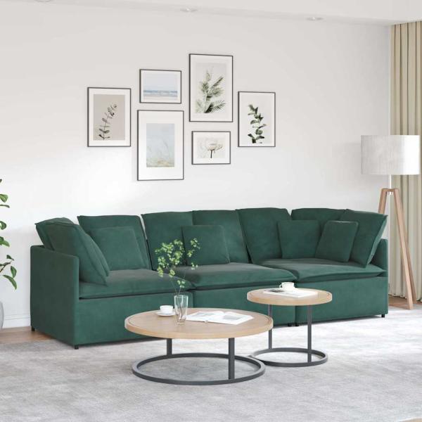 ARDEBO.de - Modulares Sofa mit Kissen Samt Dunkelgrün