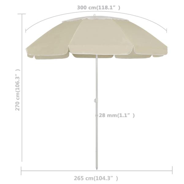 Strandschirm Sandgelb 300 cm