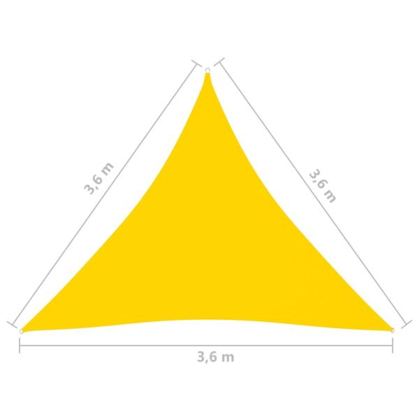 Sonnensegel Oxford-Gewebe Dreieckig 3,6x3,6x3,6 m Gelb