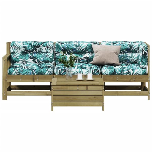 ARDEBO.de - 4-tlg. Garten-Lounge-Set mit Kissen Kiefernholz Imprägniert