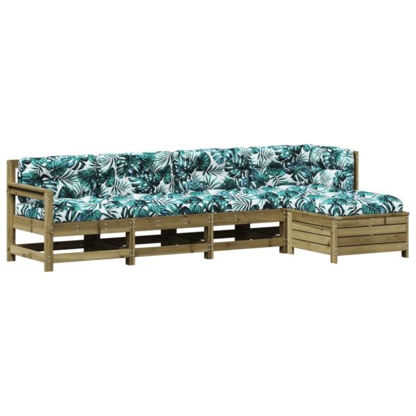 5-tlg. Garten-Lounge-Set mit Kissen Imprägniertes Kiefernholz