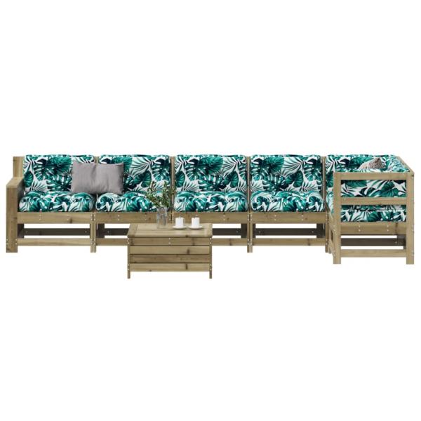 ARDEBO.de - 7-tlg. Garten-Lounge-Set mit Kissen Imprägniertes Kiefernholz