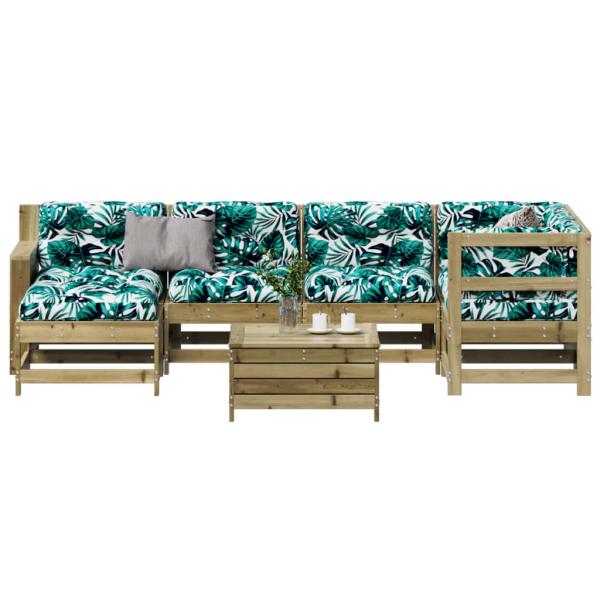 ARDEBO.de - 7-tlg. Garten-Lounge-Set mit Kissen Imprägniertes Kiefernholz