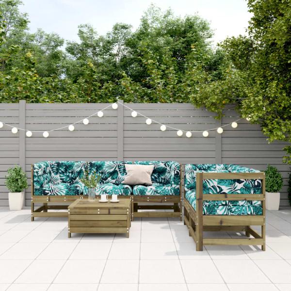 ARDEBO.de - 6-tlg. Garten-Lounge-Set mit Kissen Imprägniertes Kiefernholz