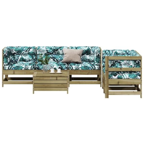 6-tlg. Garten-Lounge-Set mit Kissen Imprägniertes Kiefernholz