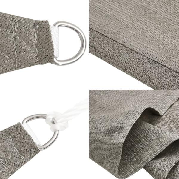 Sonnensegel 160 g/m² Dreieckig Hellgrau 5x6x6 m HDPE