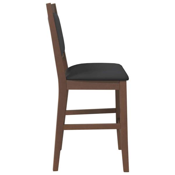 Barhocker mit Kissen 2 Stk. Braun Massivholz Gummibaum