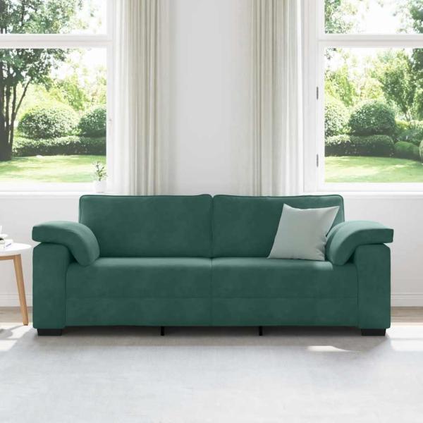 3-Sitzer-Sofa Dunkelgrün 178 cm Samt