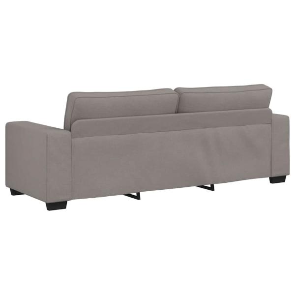 2-tlg. Sofagarnitur mit Kissen Taupe Stoff