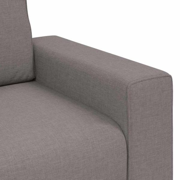 2-tlg. Sofagarnitur mit Kissen Taupe Stoff