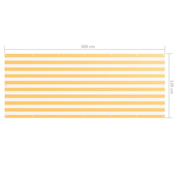 Balkon-Sichtschutz Weiß und Gelb 120x300 cm Oxford-Gewebe
