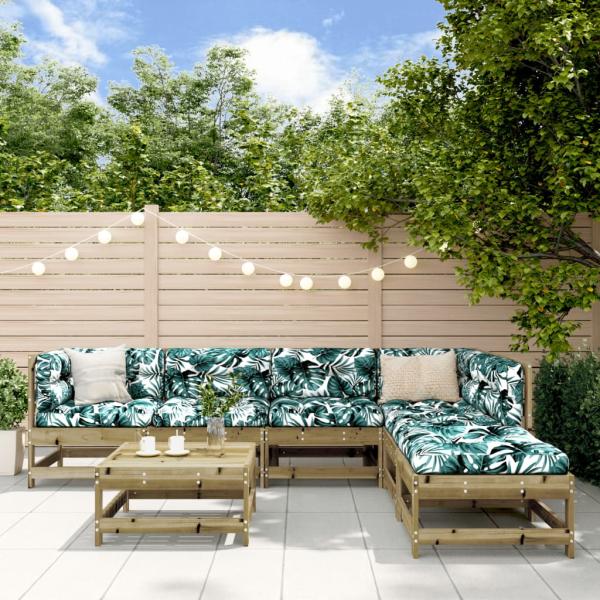ARDEBO.de - 7-tlg. Garten-Lounge-Set mit Kissen Imprägniertes Kiefernholz