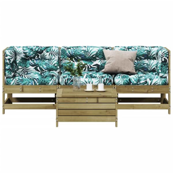 ARDEBO.de - 4-tlg. Garten-Lounge-Set mit Kissen Kiefernholz Imprägniert