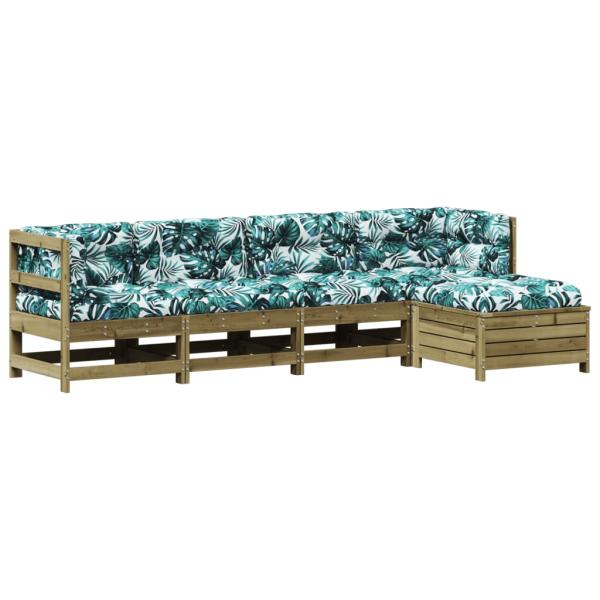 5-tlg. Garten-Lounge-Set mit Kissen Imprägniertes Kiefernholz