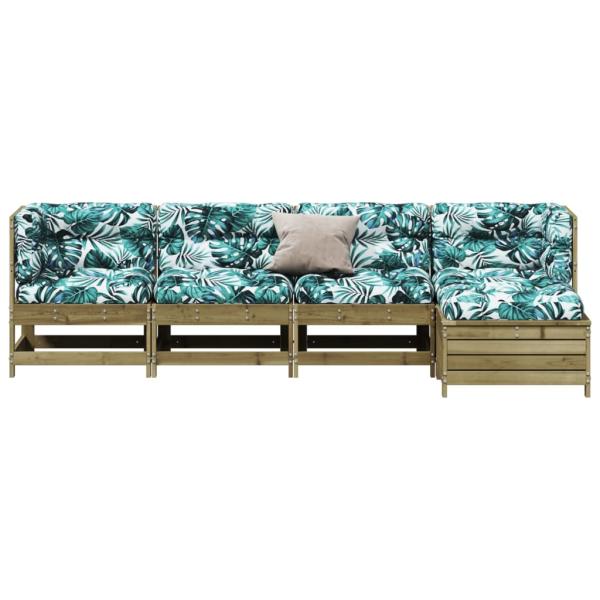 5-tlg. Garten-Lounge-Set mit Kissen Imprägniertes Kiefernholz