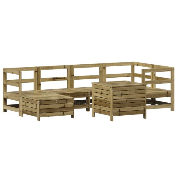 7-tlg. Garten-Sofagarnitur Kiefernholz Imprägniert