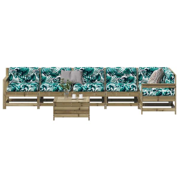 ARDEBO.de - 7-tlg. Garten-Lounge-Set mit Kissen Imprägniertes Kiefernholz