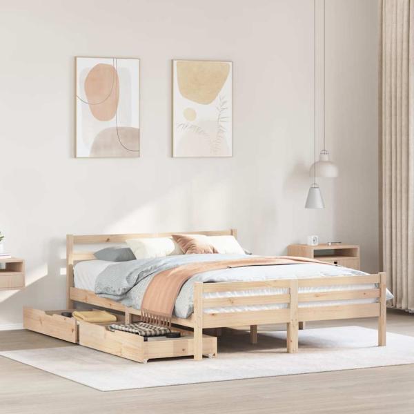 ARDEBO.de - Massivholzbett ohne Matratze 160x200 cm Kiefernholz