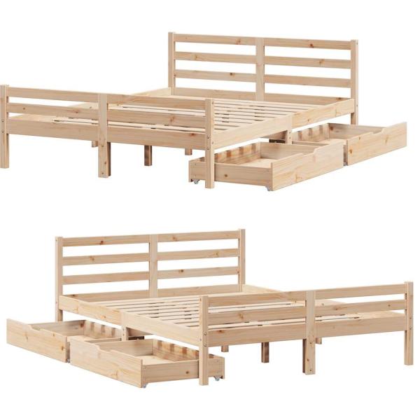 Massivholzbett ohne Matratze 160x200 cm Kiefernholz
