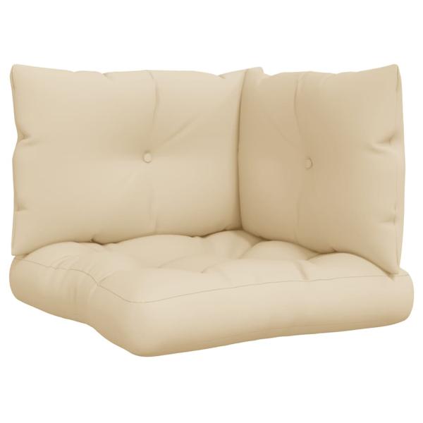 Palettenkissen 3-tlg. Beige Stoff