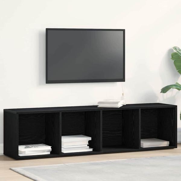 ARDEBO.de - Bücherregal Schwarz Eichen-Optik 36x30x143 cm Holzwerkstoff