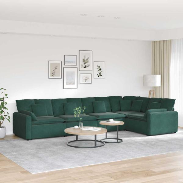 ARDEBO.de - Modulares Sofa mit Kissen Samt Dunkelgrün